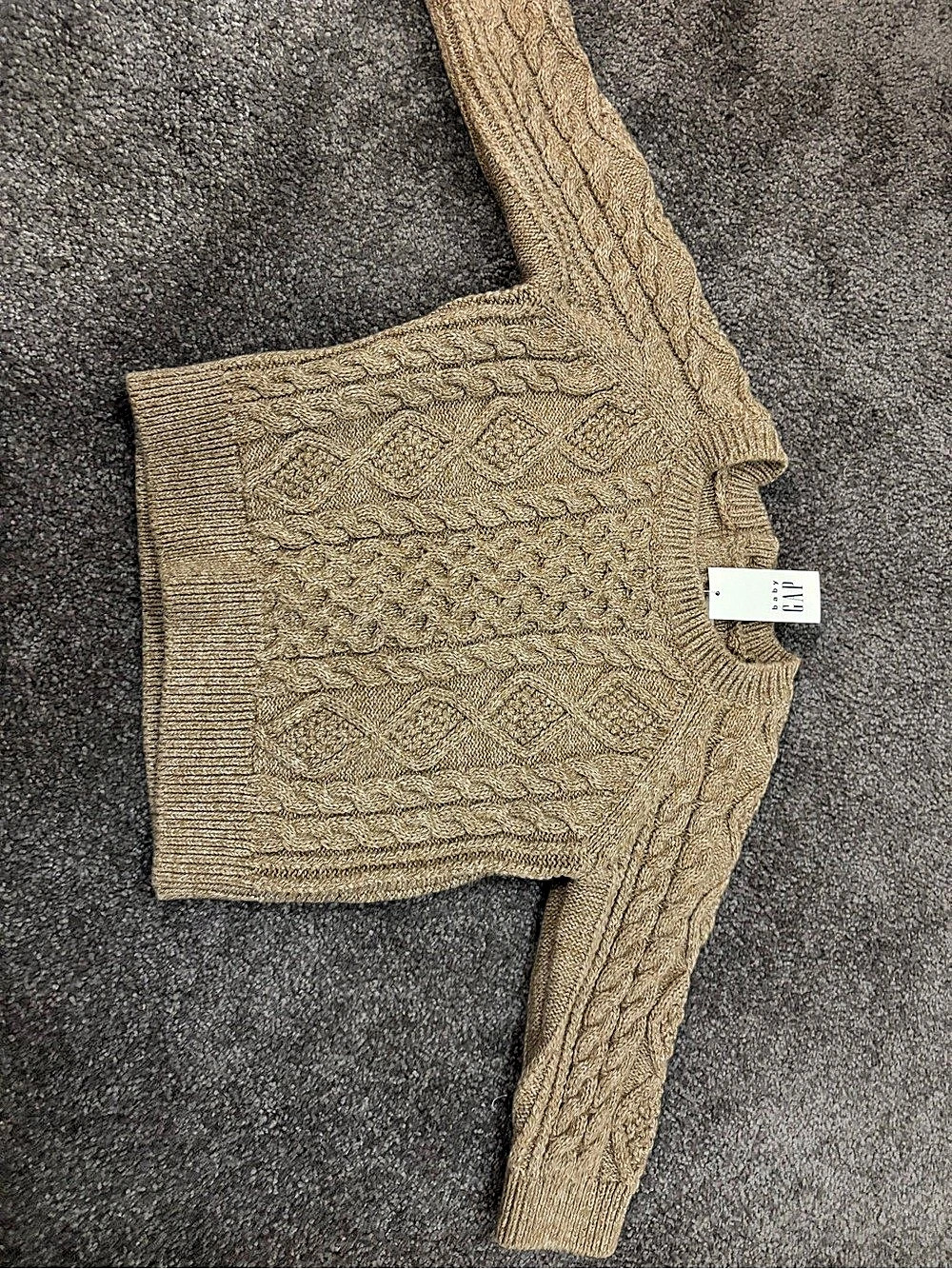 MOTHERCARE Cable Knit Sweater Brown Baby 12-18 Months NWT